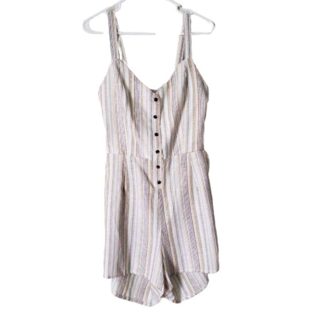 Angel Kiss Striped Romper Tied Back